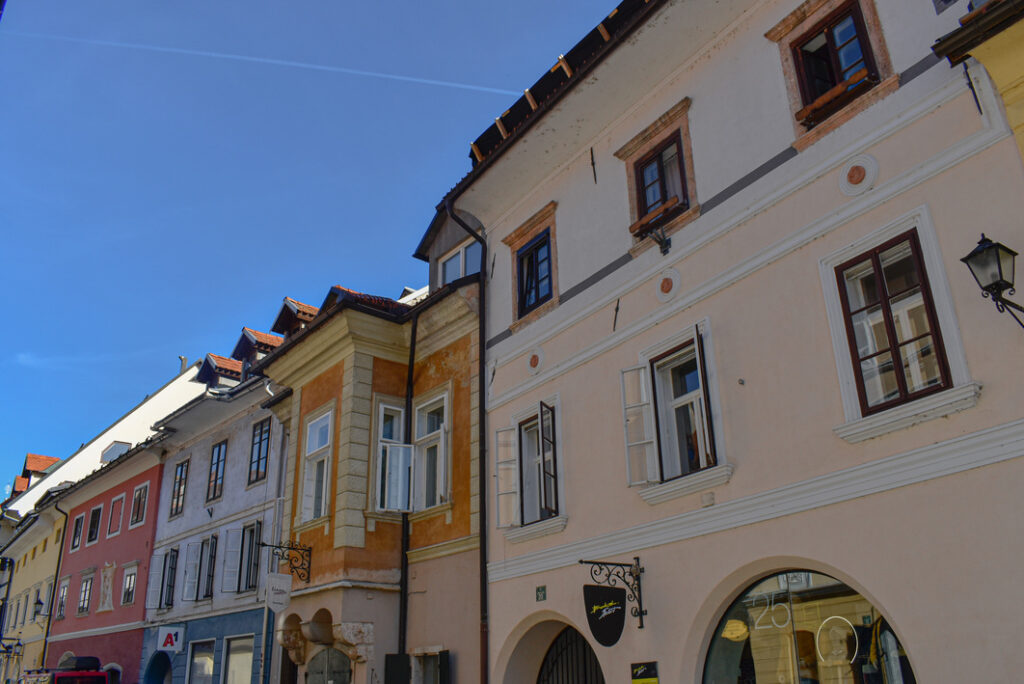 case e palazzi colorati di Skofja Loka, Slovenia